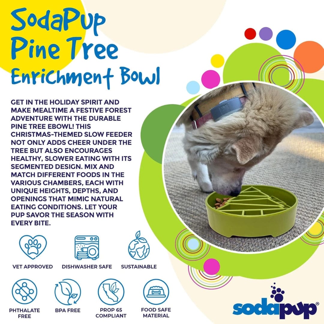 Pine Tree Design eBowl Slow Feeder For Dogs-Slow Feeder-Rover Pet Products