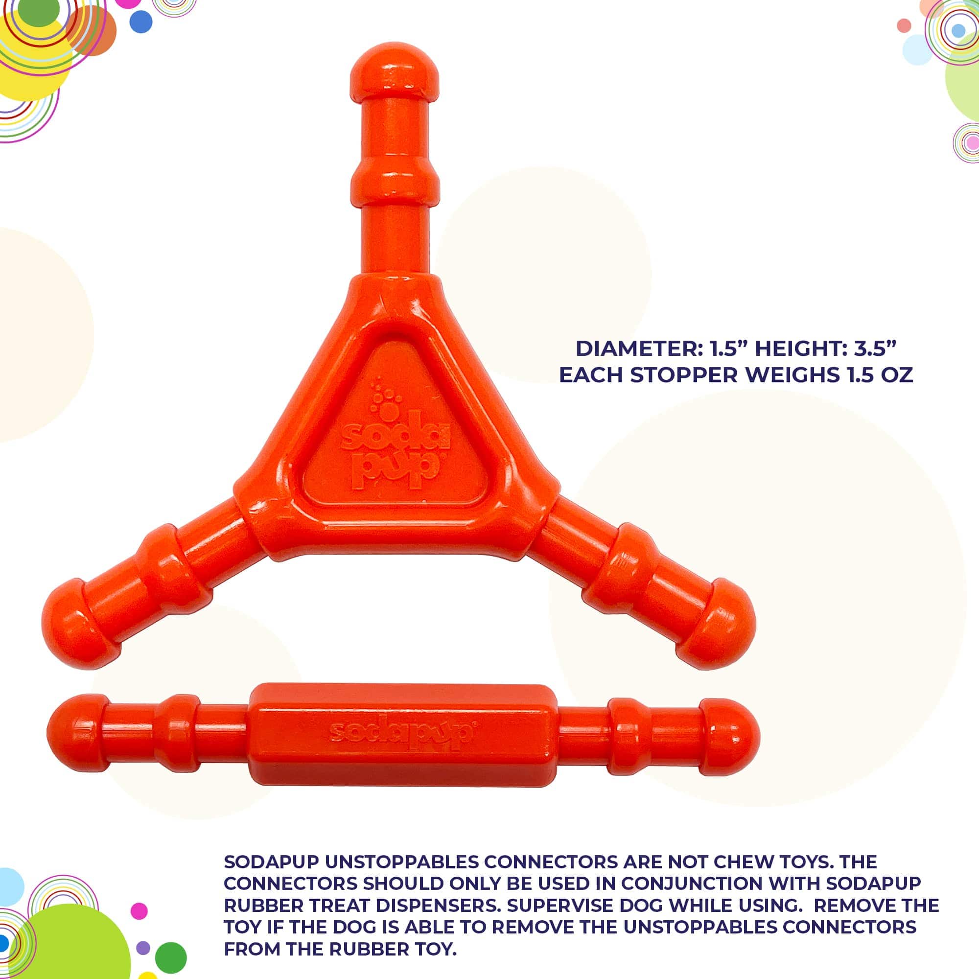 Unstoppables Connectors for SodaPup Rubber Treat Dispensers - 2 Pack-Dog Toy-Rover Pet Products