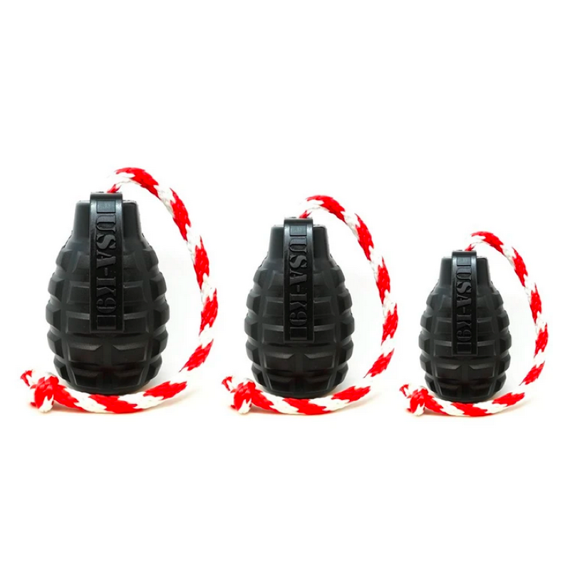 Magnum Grenade Reward Toy from Rover Pet Products and Sodapup Dog Toys. Train, Reward and Play.